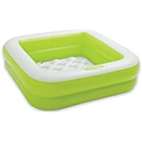 INTEX-57100NP Piscina infantil hinchable cuadrada- colores aleatorios- 86 x 86 x 25 cm- 1 unidad